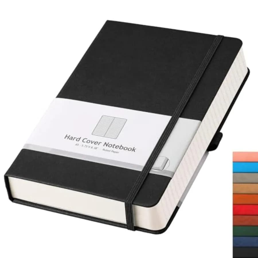 Thick Journal Lined Notebook - 320 Numbered Pages Journal for Women A5 Notepad College Ruled, 100gsm Paper, Leather Hardcover,