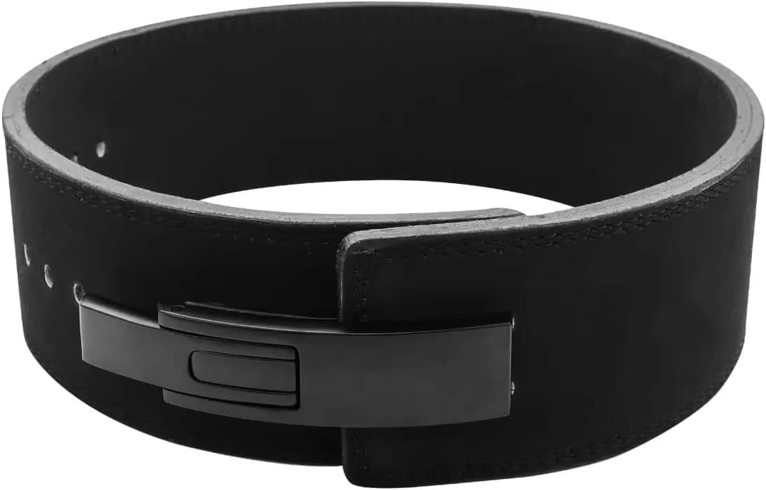 Cintura in Pelle per Sollevamento Pesi da Palestra, 10MM/13MM, Nera (Assunta), Offre Supporto Lombare per Stacchi e Squat