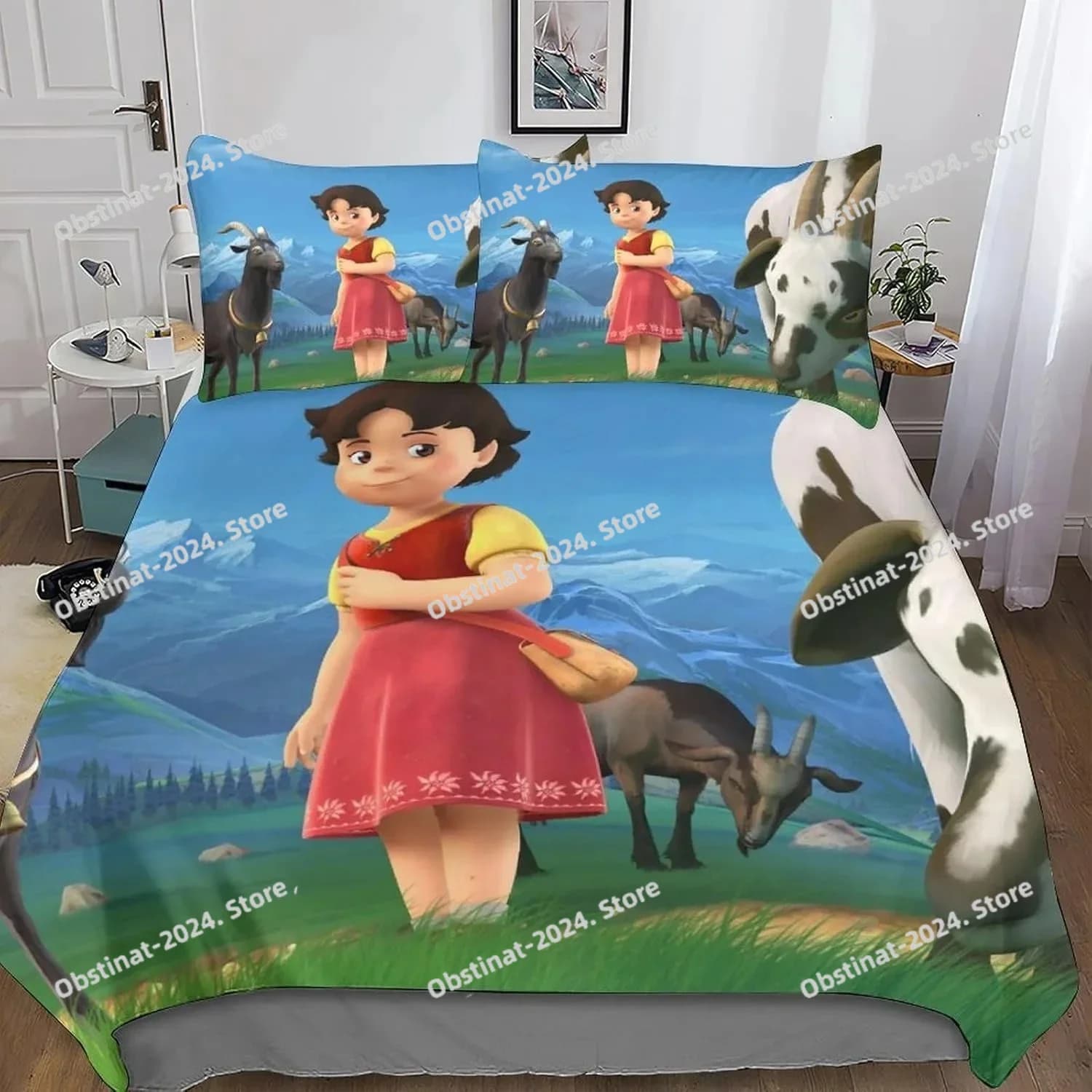 Set biancheria da letto Heidi The Girl From The Alps Set letto stampato con federa Copripiumino morbido singolo matrimoniale Queen Super King Size
