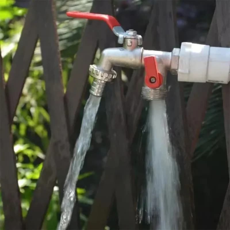 Rubinetto a doppia uscita da 1/2 pollice, valvola a 90 gradi, in ottone, connettore per tubo da giardino