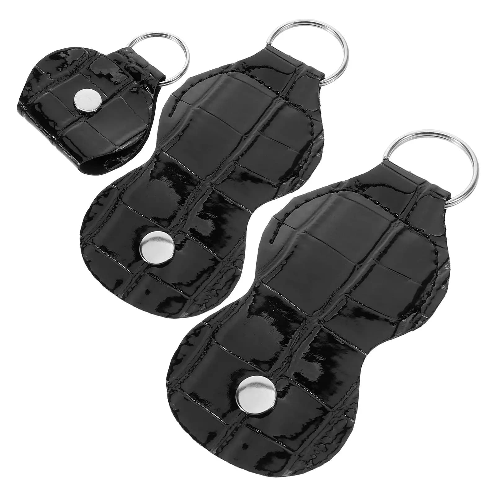3Pcs Guitar Pick Holder Case Stylish Fake Keychain Easy Access Plectrum Storage Guitar Accessories Pick Holder Case