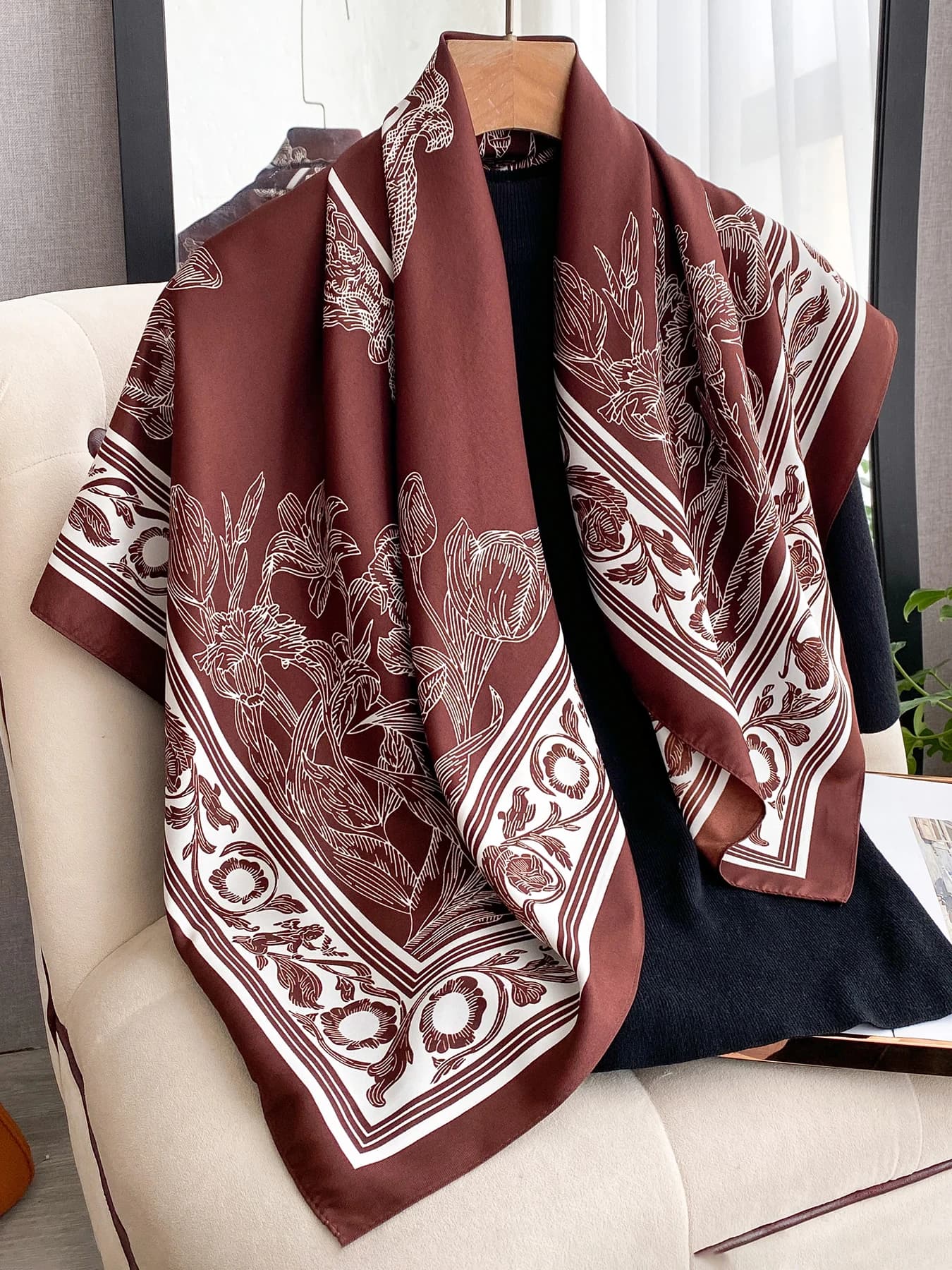 Foulard quadrato in seta sintetica da donna, stampa Paisley, bandana, fascia per capelli, hijab di lusso, sciarpa elegante per tutti i giorni