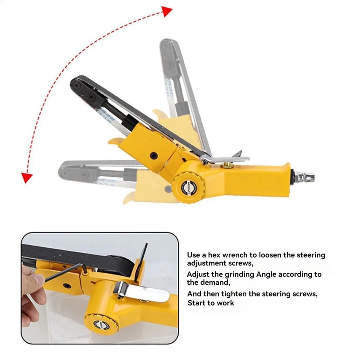 【POPULAR PICK】3/8inch Pneumatic Belt Sander Air Belt Grinder Sanding Machine for 10x330mm
