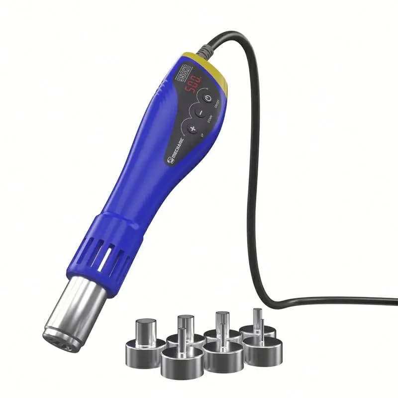 Pistola ad Aria Calda MECHANIC HT-958 con Temperatura Regolabile 600W, Strumento per Saldatura e Rilavorazione, Display LCD Digitale per Saldatura BGA IC