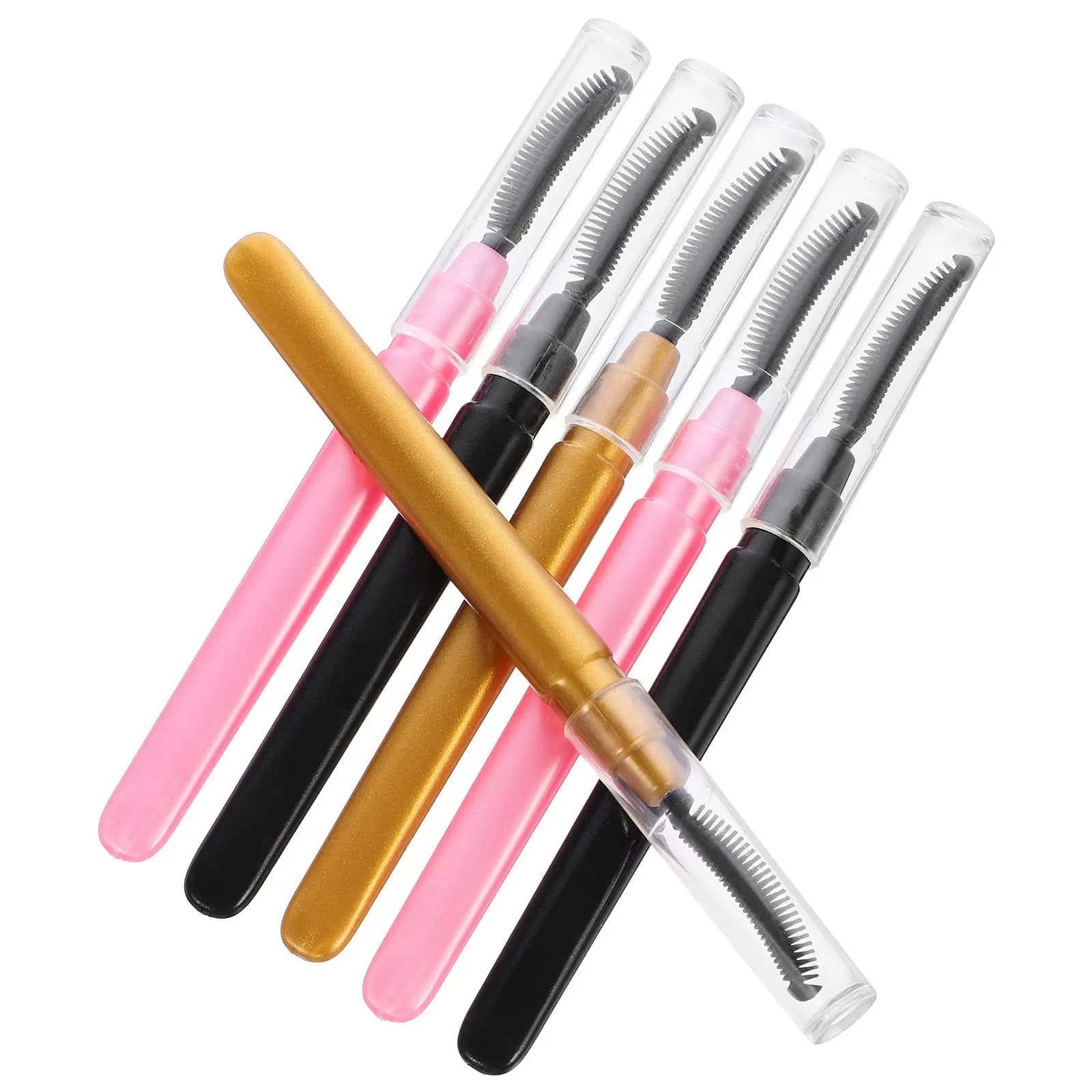 Set di 6 Pennelli in Silicone per Mascara, Applicatori Delicati per Ciglia, Strumenti Portatili per il Trucco, Pennelli per Ciglia da Viaggio