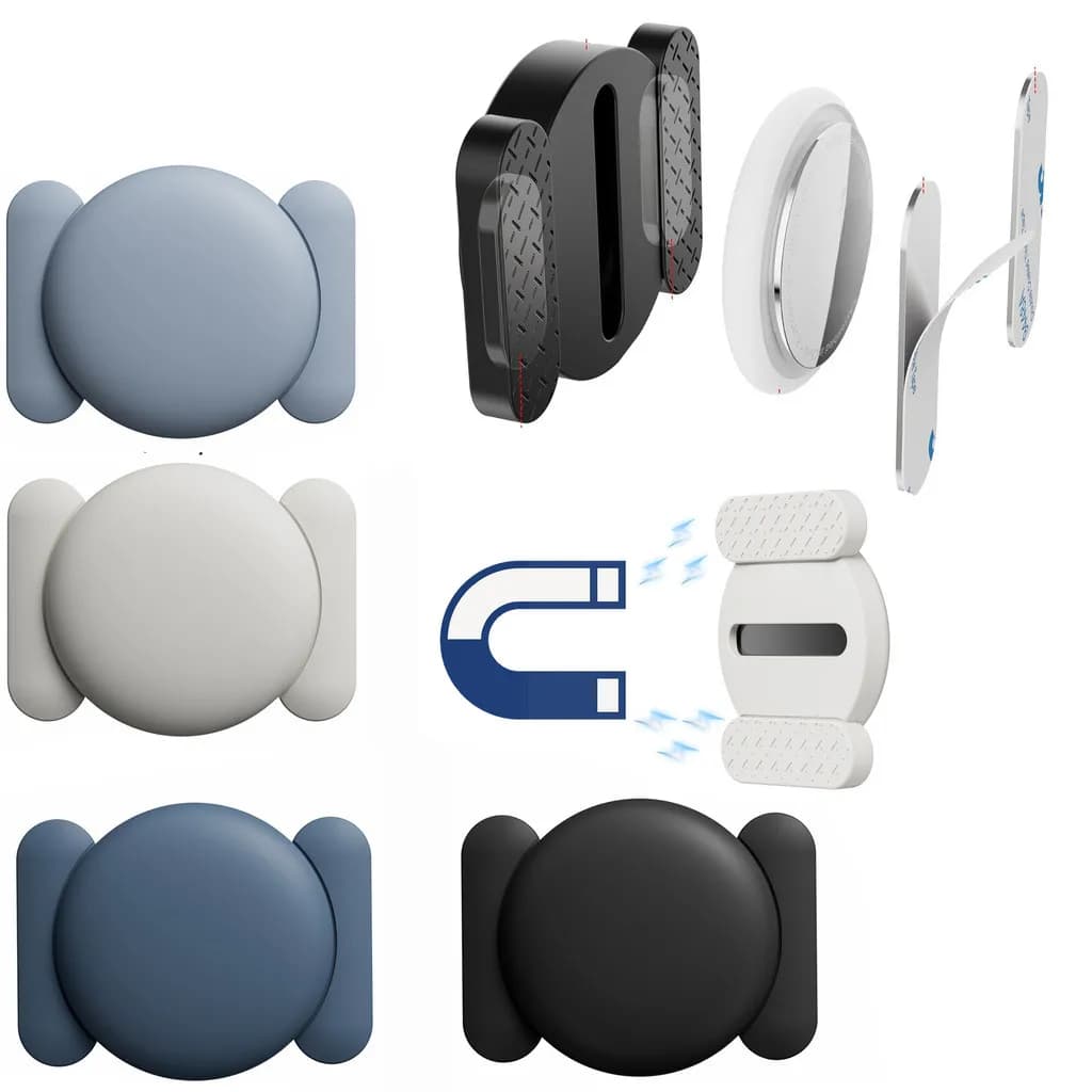 Supporto magnetico per AirTag in silicone con adesivo adesivo magnetico per custodia AirTag, supporto nascosto per auto, bici, superfici metalliche