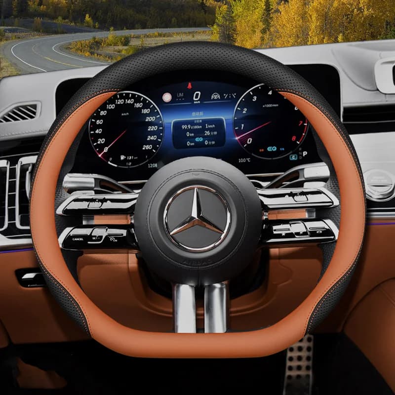 For Mercedes-Benz C260L E300L GLC300 A200 GLB220 GLA C class And universal wheel cover for cars genuine leather accessories