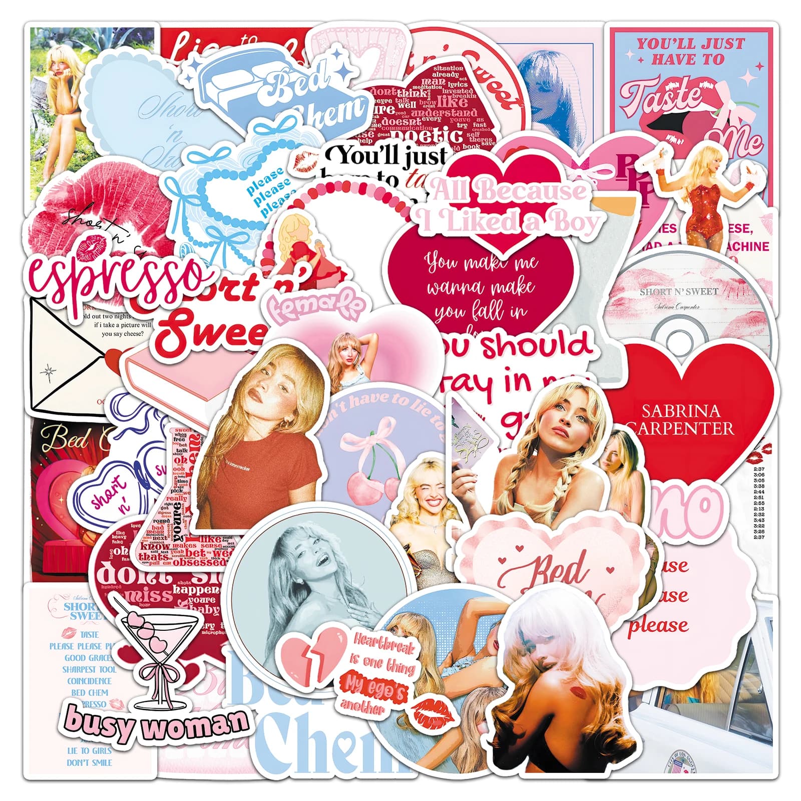 10/50PCS Cantante Caldo Sabrina Falegname Adesivi Superstar Concerti Cartoon Decalcomanie Notebook Telefono Chitarra Suitase Frigo Giocattoli Per Bambini
