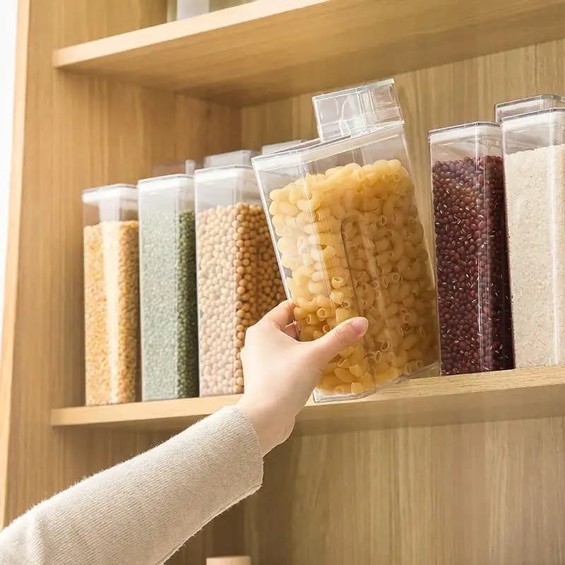 Barattolo per Alimenti in PP per Cucina, Contenitore Ermetico per Cibi Secchi e Snack, Organizzazione Domestica