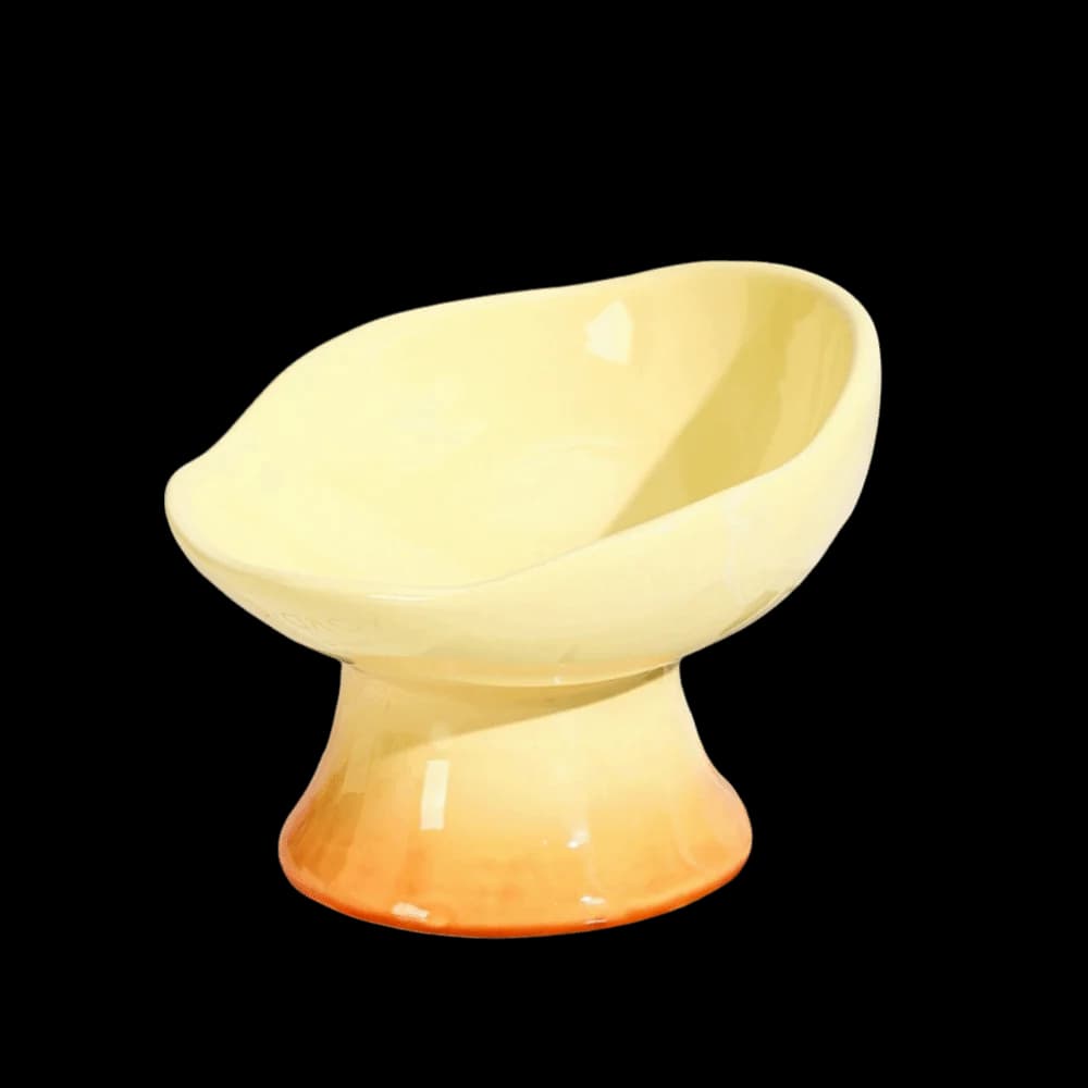 Ciotola per Gatti in Ceramica a Forma di Fiore, Anti-Ribaltamento, con Piedini Alti, per Cibo e Acqua, Bocca Obliqua, Antiscivolo, Rialzata