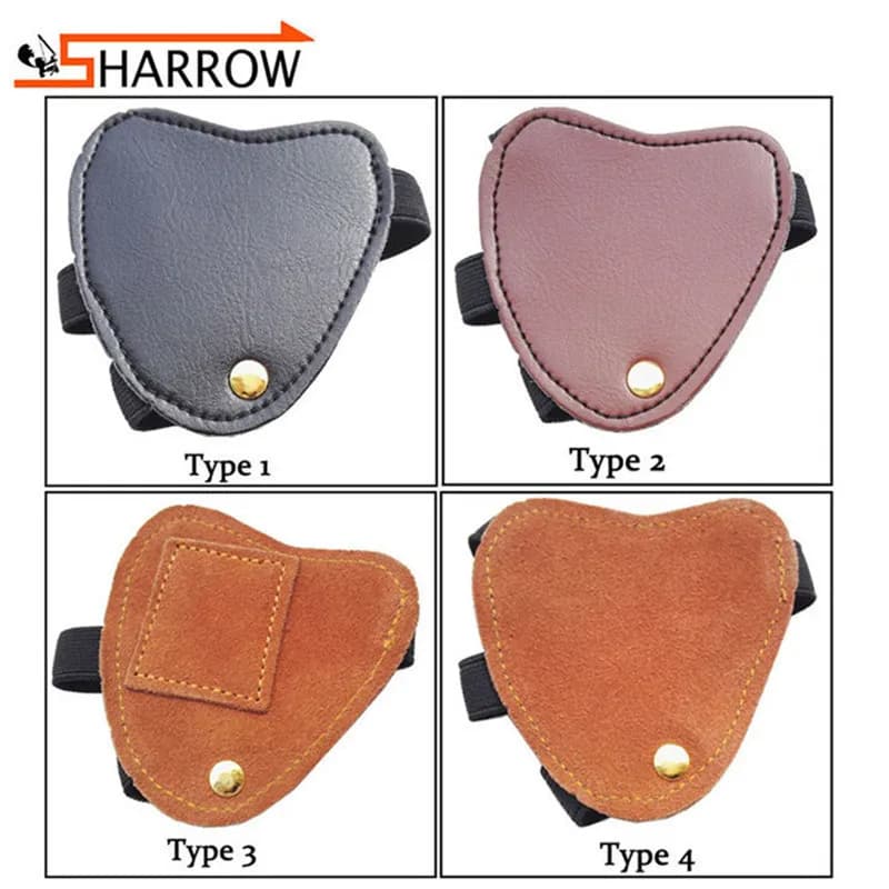 1 guanto protettivo per dita con fascia elastica regolabile per mano sinistra, attrezzatura protettiva per tiro con l'arco, accessori per caccia e tiro con l'arco.