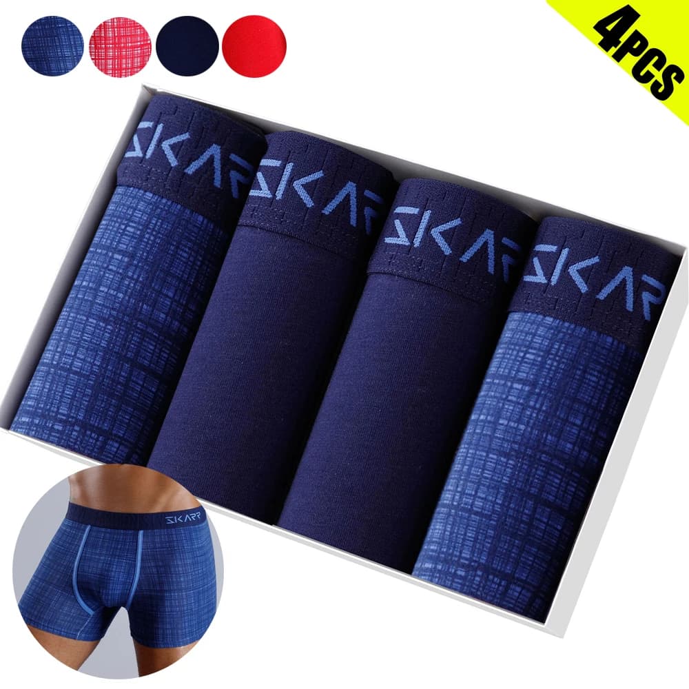 4 pezzi sexy stampa mutandine da uomo in cotone mutande maschili boxer per uomo intimo lettera fascia elastica uomo boxer slip pantaloncini tronco