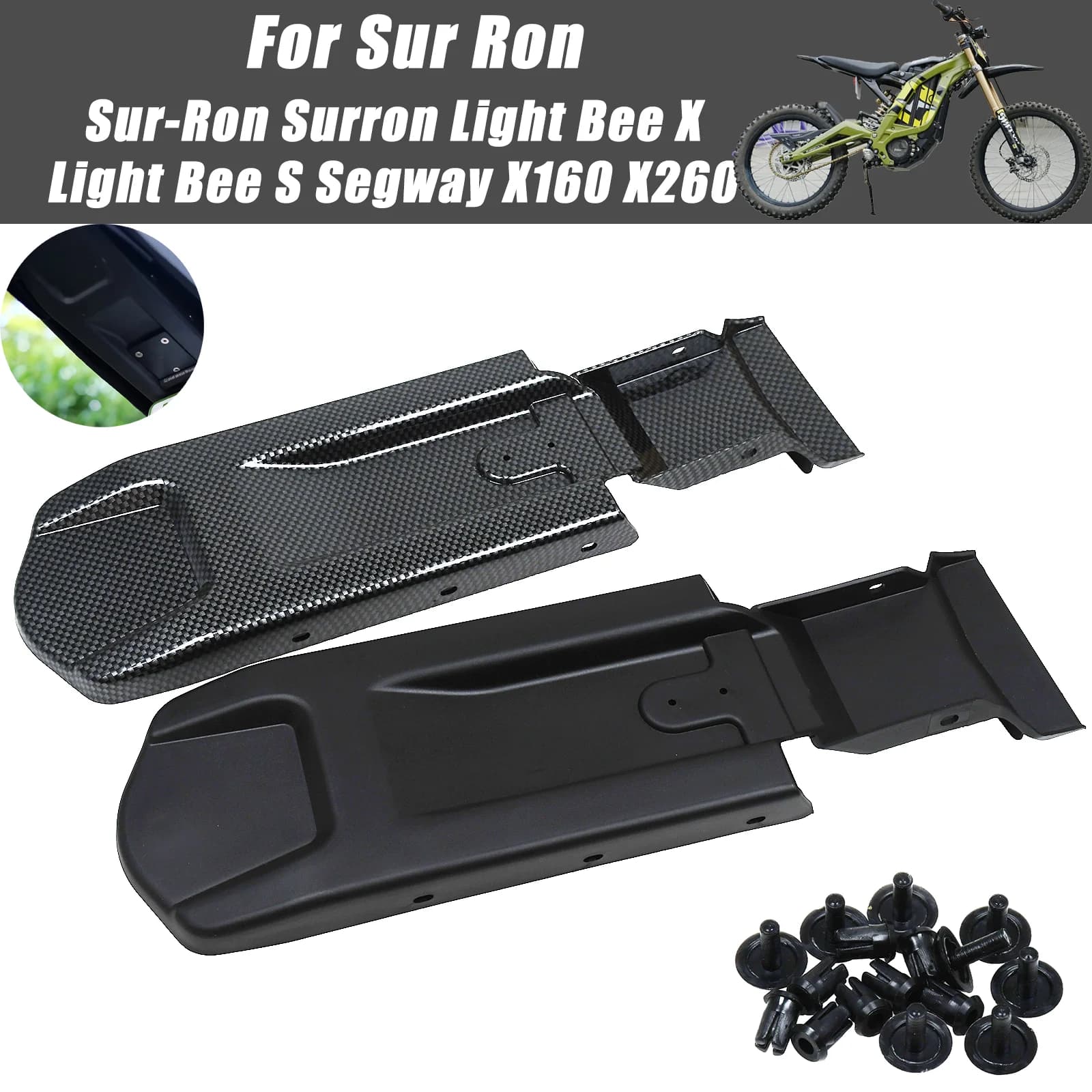 Motorcycle Rear Wheel Splash Guard Mud Guard Carbon Fiber For Surron Light Bee S X Electric Motocross Dirt Bike Accessories