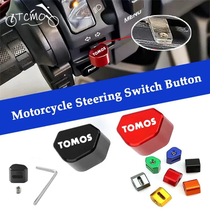 Per Tomos Nitro Arrow Sprint LX Streetmate R A35 Racing TT - Interruttore a pulsante in alluminio CNC per moto, interruttore indicatori di direzione, cappuccio chiave