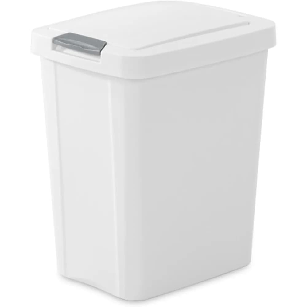 Touch Top Coperchio pop-up Pattumiera Cestino per rifiuti da 7,5 galloni Cucina Bagno Ufficio Mudroom Bianco Confezione da 4
