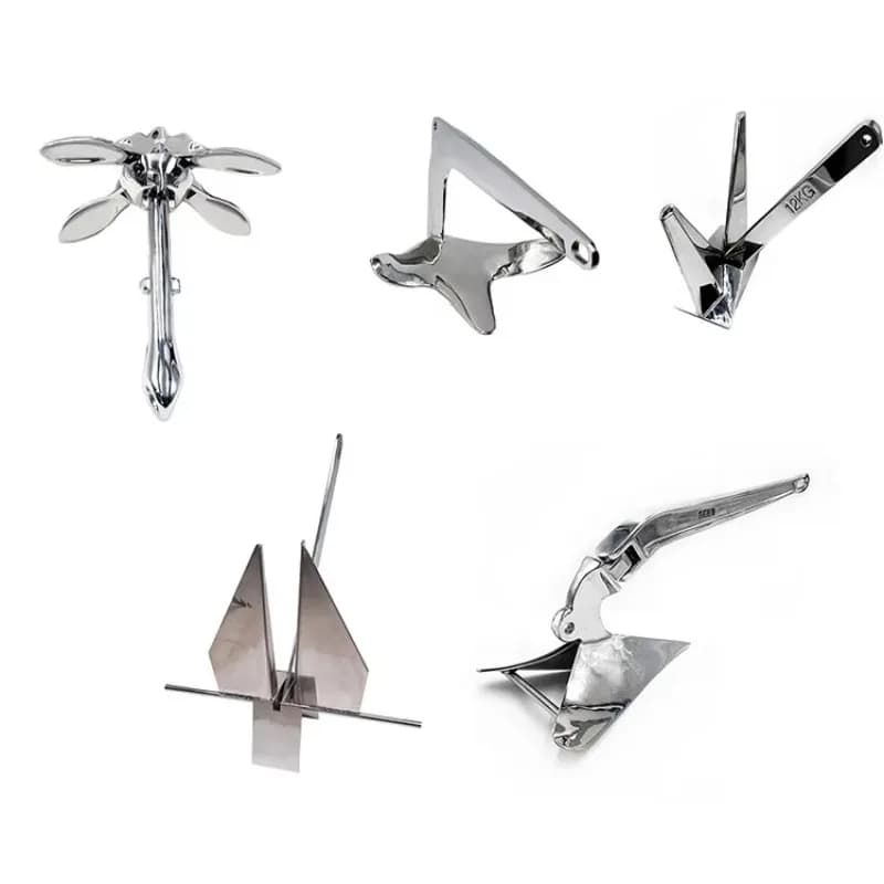 Various Weight Stainless Steel 316 Grapnel Anchor Yacht Marine Hardware Durable Boat Folding Ground Anchor Investment Casting