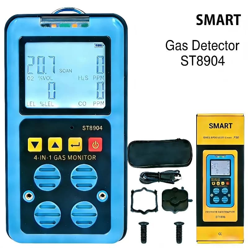 Everbright Store 4-in-1 Toxic and Harmful Gas Detector Gas Industrial Oxygen Carbon Monoxide Detection AS8900