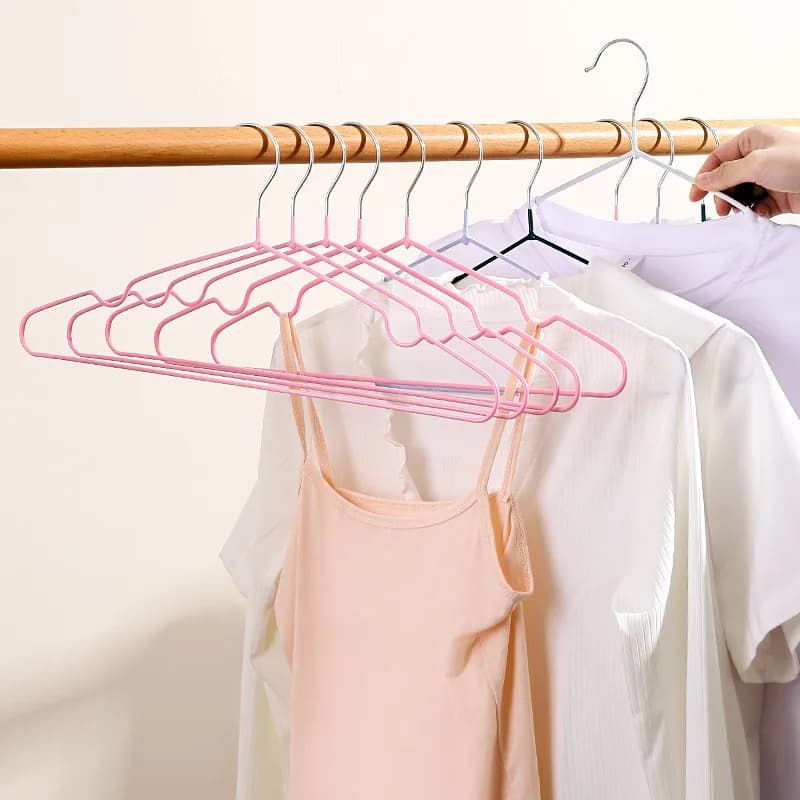20pcs Metal Traceless No-slip Clothes Hangers Durable Strong Clothes Racks Clothes Hanging House Hangers Organization Of Bedroom
