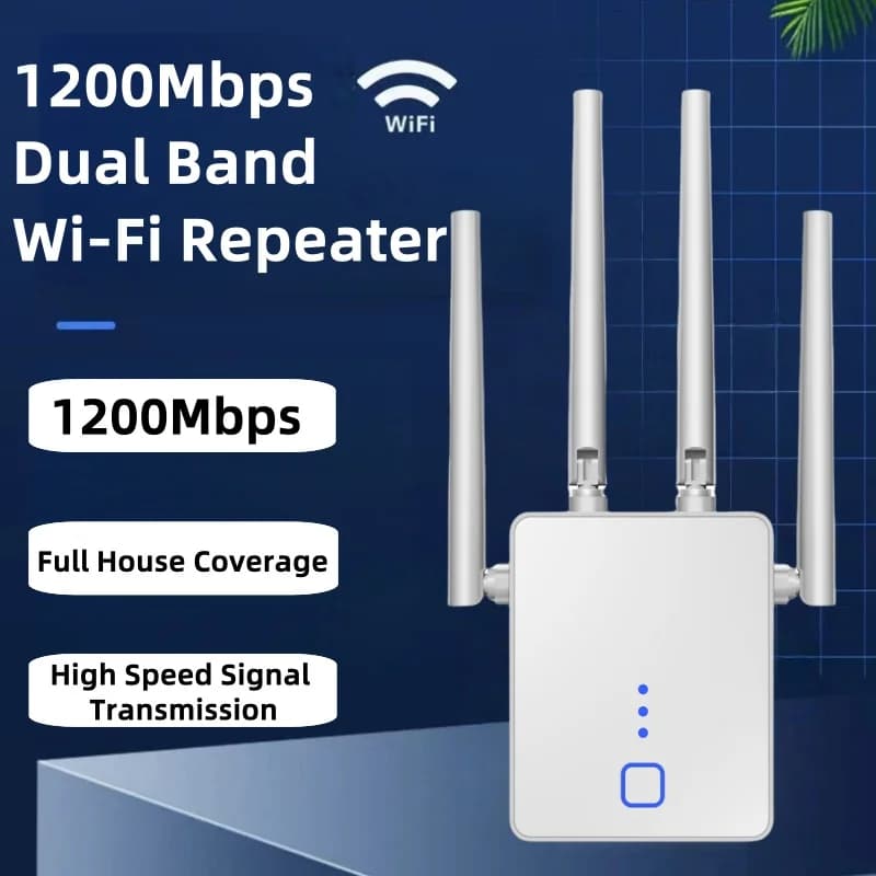 Ripetitore WiFi 1200Mbps 2.4G/5GHz Wireless Dual Band Wi-Fi Estensore di segnale Amplificatore Router Amplificatore a lungo raggio Bande ad alta velocità