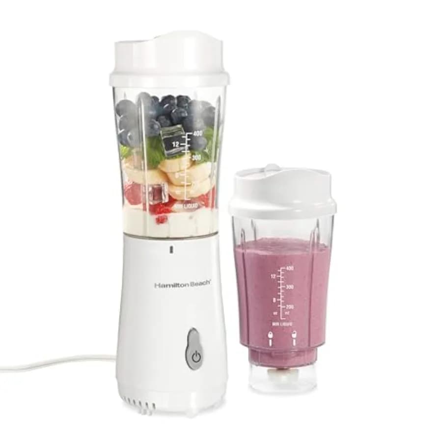 Per frullati e smoothie, tazza da viaggio da 14 Oz senza BPA e coperchio, lame resistenti in acciaio inossidabile, frullatore personale per smoothie, 5110V