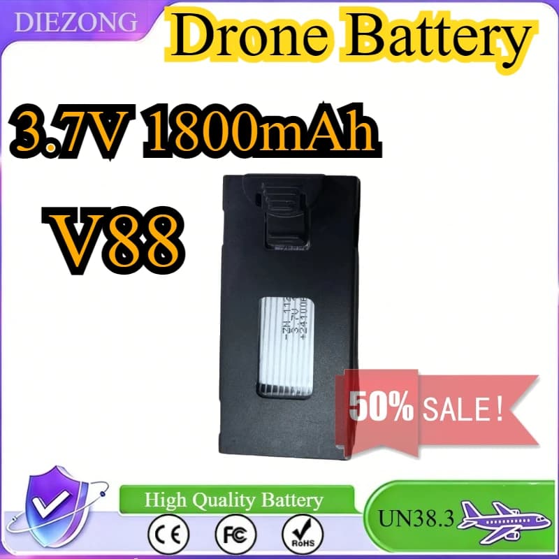 Batteria per Drone V88 e V88 Mini, GPS Professionale HD, Batteria Aerea 3.7V 1800mAh, Batteria V88 all'Ingrosso