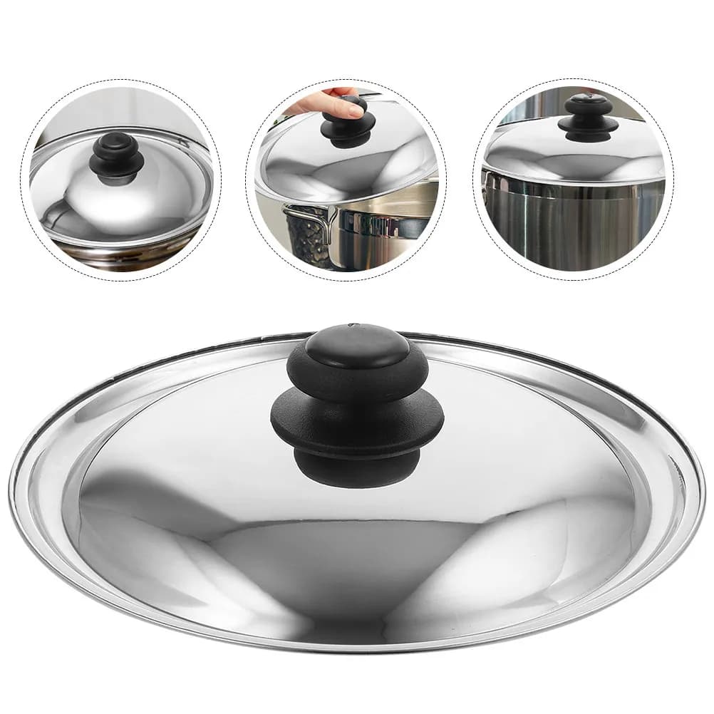 Coperchio per Pentola in Acciaio Inox, Coperchio Rotondo per Padella, Accessori da Cucina, Coperchi in Metallo