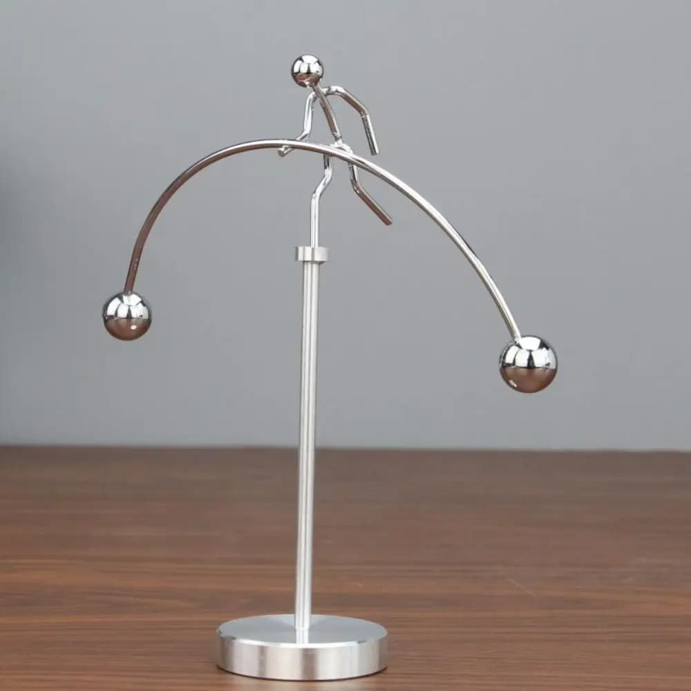 Stainless Steel Balance Ball Toy Creative Pendulum Cradle Iron Man Ornaments Decompression Desk Toy Early Education Tools Gifts