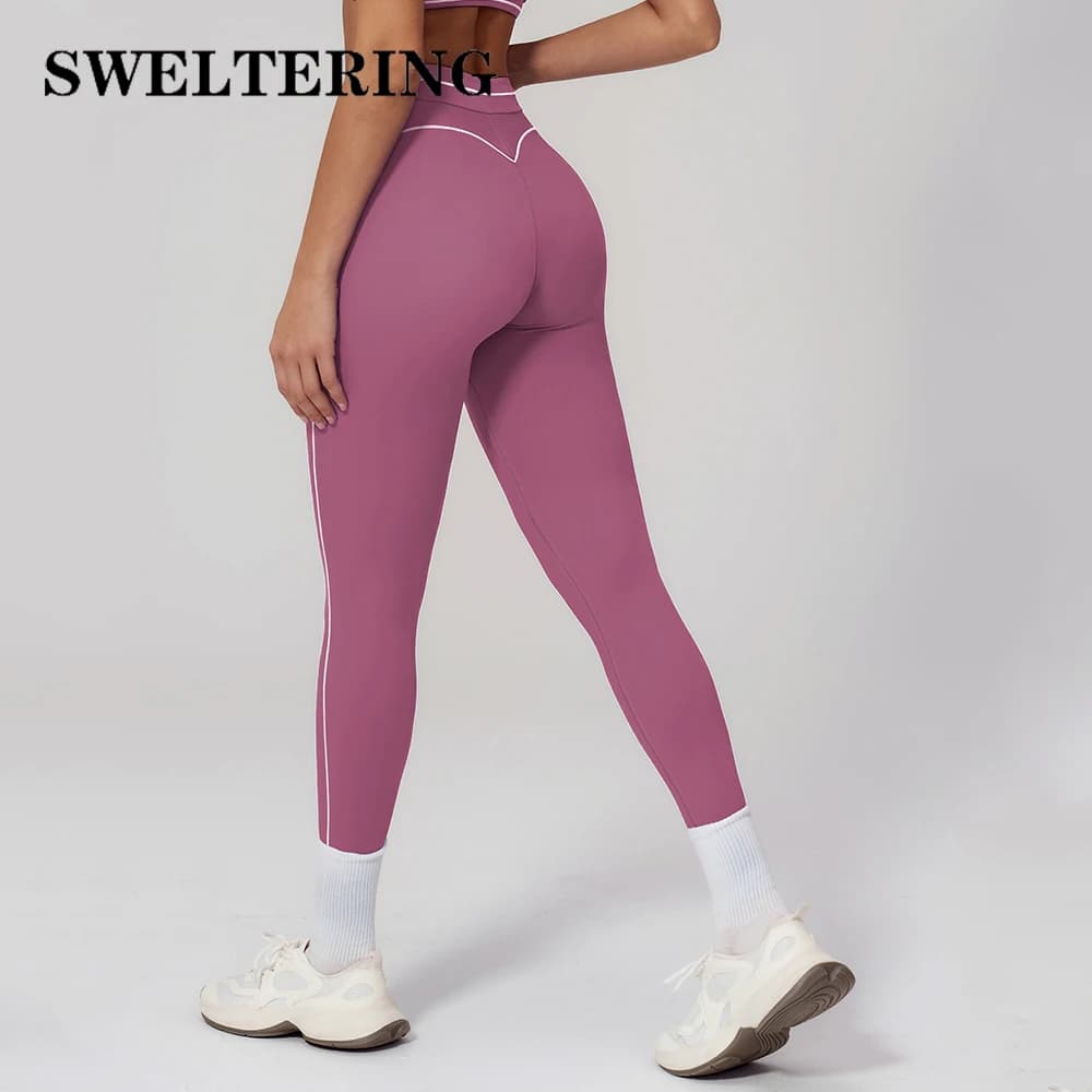 Leggings Sportivi da Donna a Vita Alta, Effetto Push-Up, per Yoga, Palestra, Corsa e Ciclismo, Abbigliamento Fitness