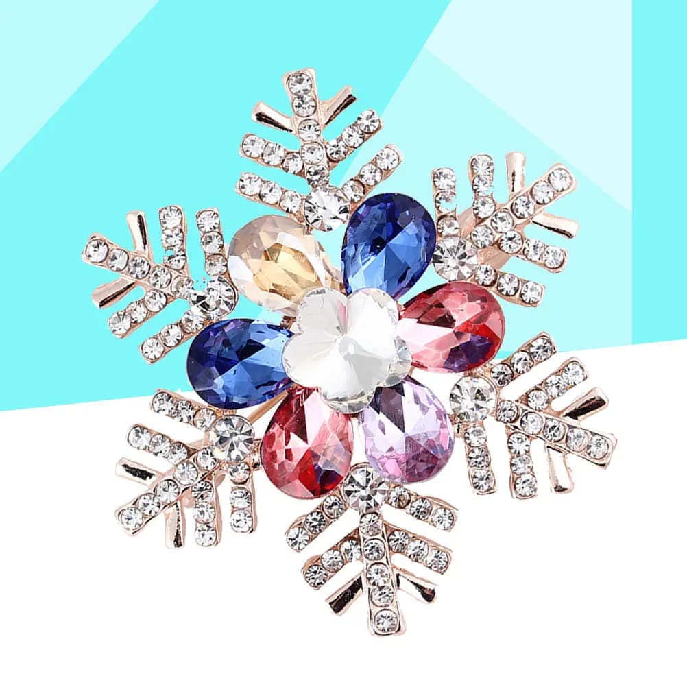 Spilla Elegante con Strass e Cristalli a Tema Natalizio per Donna, per Abito, Completo, Cappello, Sciarpa, Gioiello da Festa, Regalo