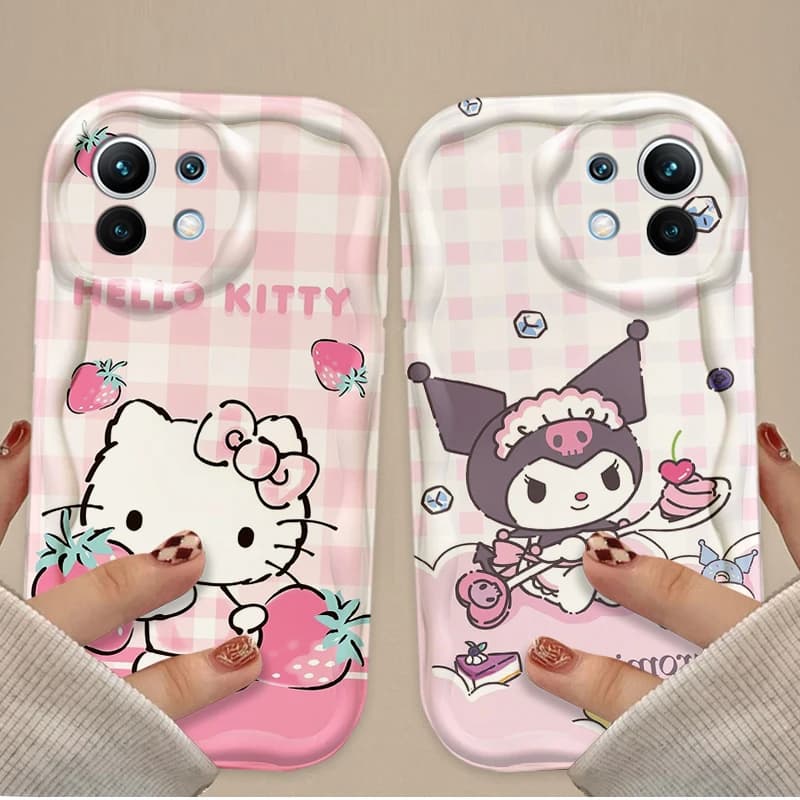 Cover for Phone with Nice Hello Kitty and Kuromi figures for Xiaomi 14T 13T 12T Pro Mi 15 14 Ultra 13 12 11 Lite 5G NE 10 12X 12S 11i 11X Pro