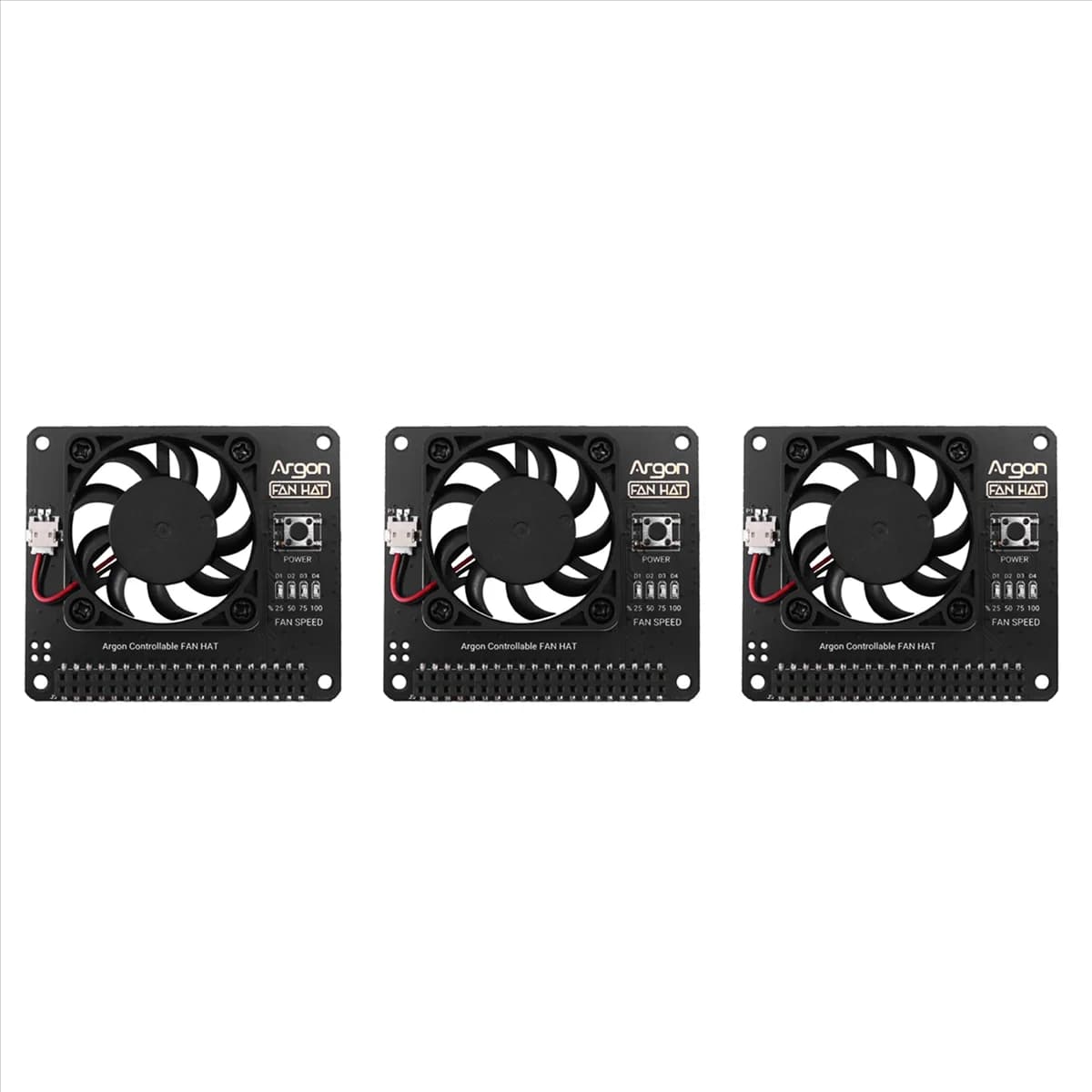3X Argon Fan HAT for Raspberry Pi 4/ 3 Cooling fan with software Adjustable speed / 40Mm Large fan for Raspberry Pi4-A74Z