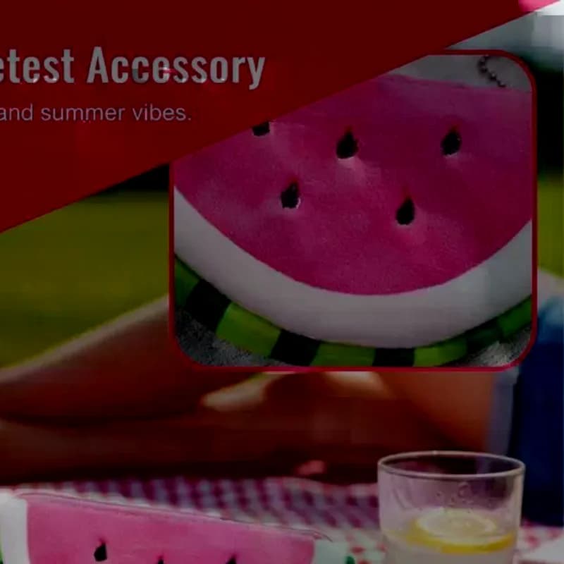Cute Fruit Slice Plush Mini Zipper Pouch Earphone Key Coin Storage Bag Kids Portable Keychain Wallet