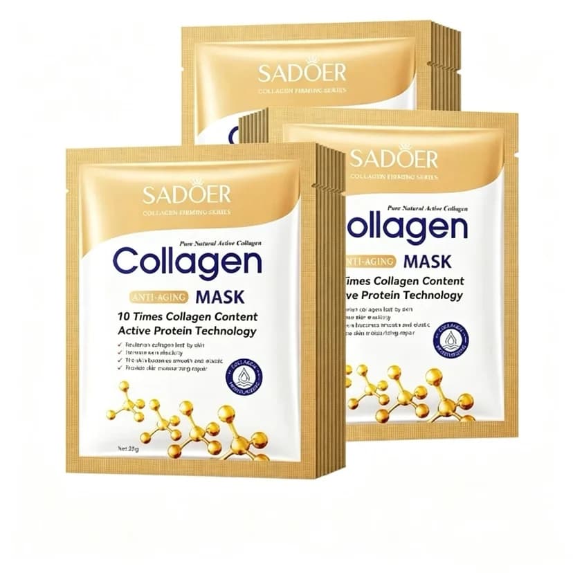 5/10/20/30 pezzi Maschera viso coreana al collagene, rassodante, idratante, riparatrice, illuminante, maschera in tessuto per la cura della pelle del viso.