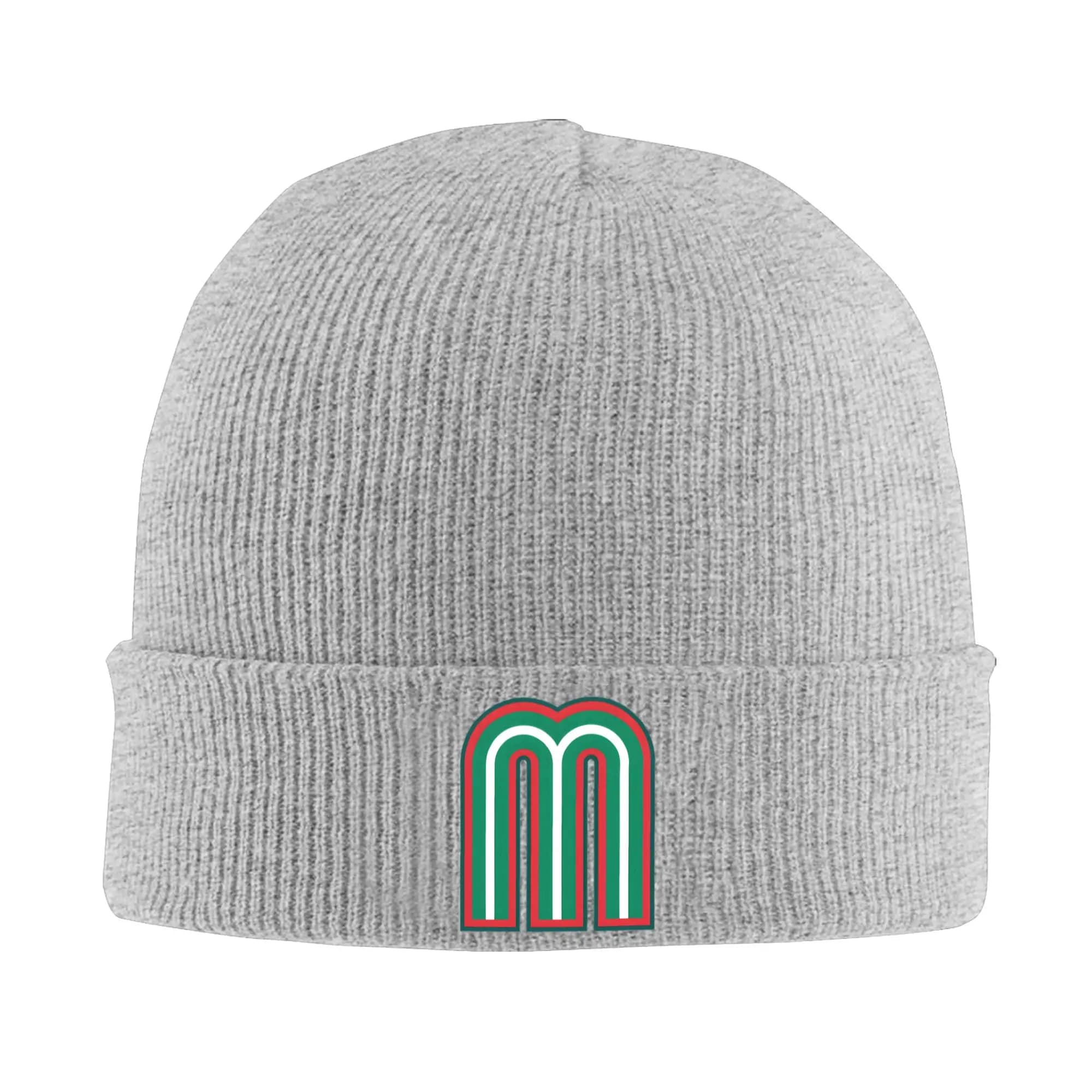 Unisex Winter Cap with Letter M and Skull, Streetwear Style, Warm, for Men and Women, Hat Maglia, Mexican Orgoglio