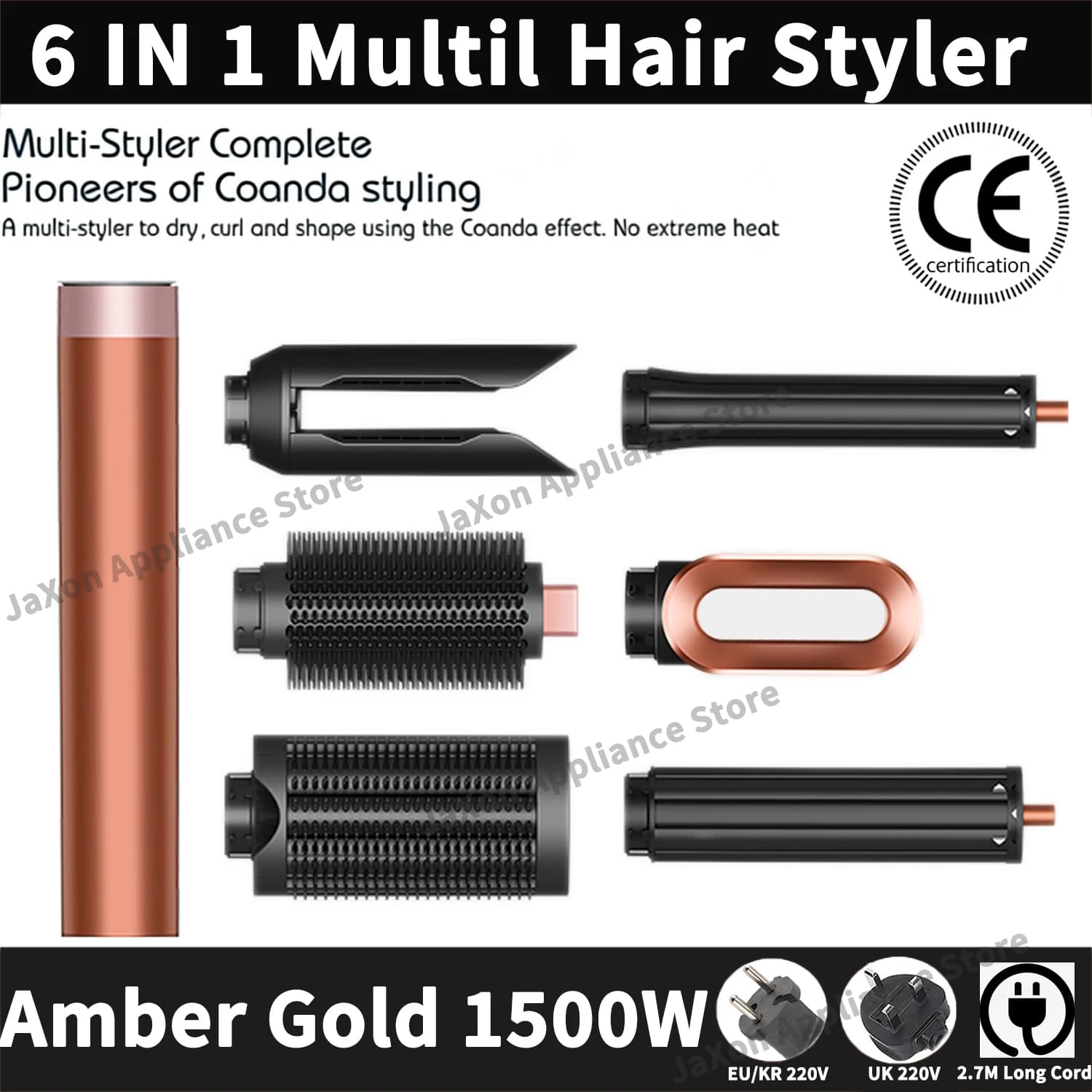 Styler Multifunzione per Capelli, Ferro Arricciacapelli, Spazzola ad Aria Calda con Cilindro Automatico da 30/40mm e Piastra Lisciante per Capelli Ricci