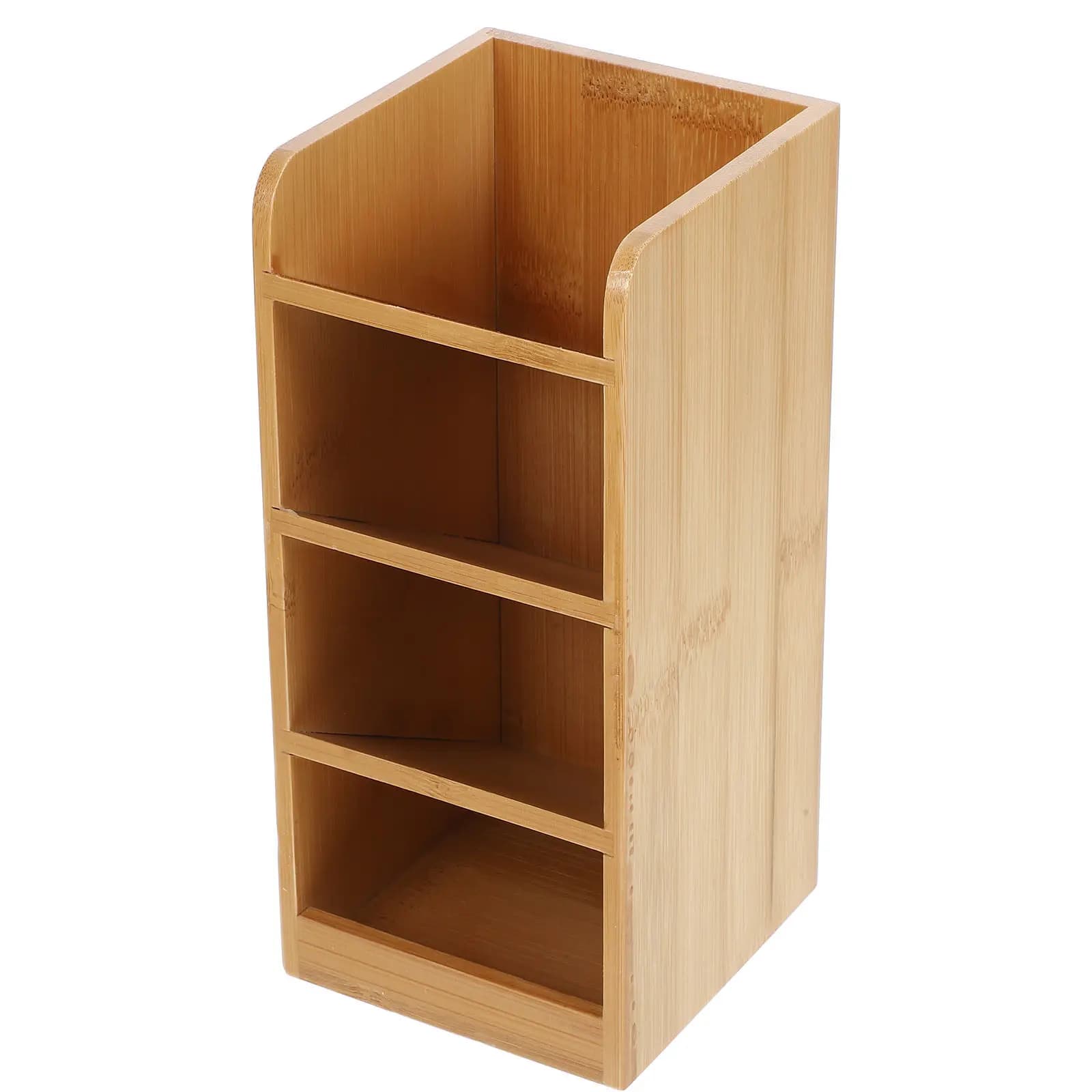 Portapenne in Legno, Organizer da Scrivania con Finitura Liscia, Porta Matite e Pastelli Multifunzionale, Organizzatore per Ufficio