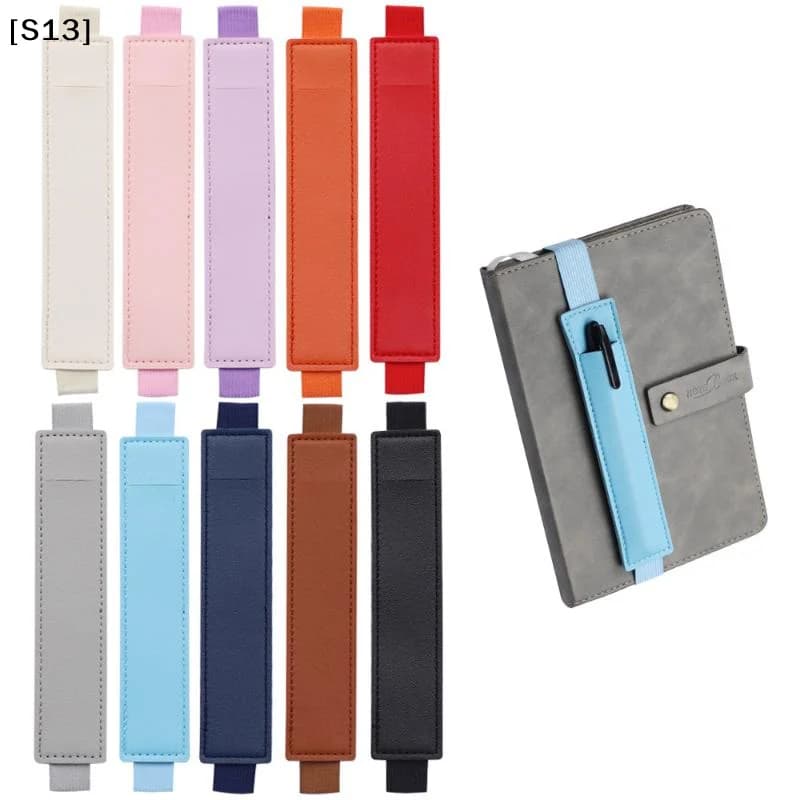 PU Leather Elastic Notebook Band Holders Adjustable Pen Sleeve Pencil Pouch Holder Strap For Notebook Binder[S13]