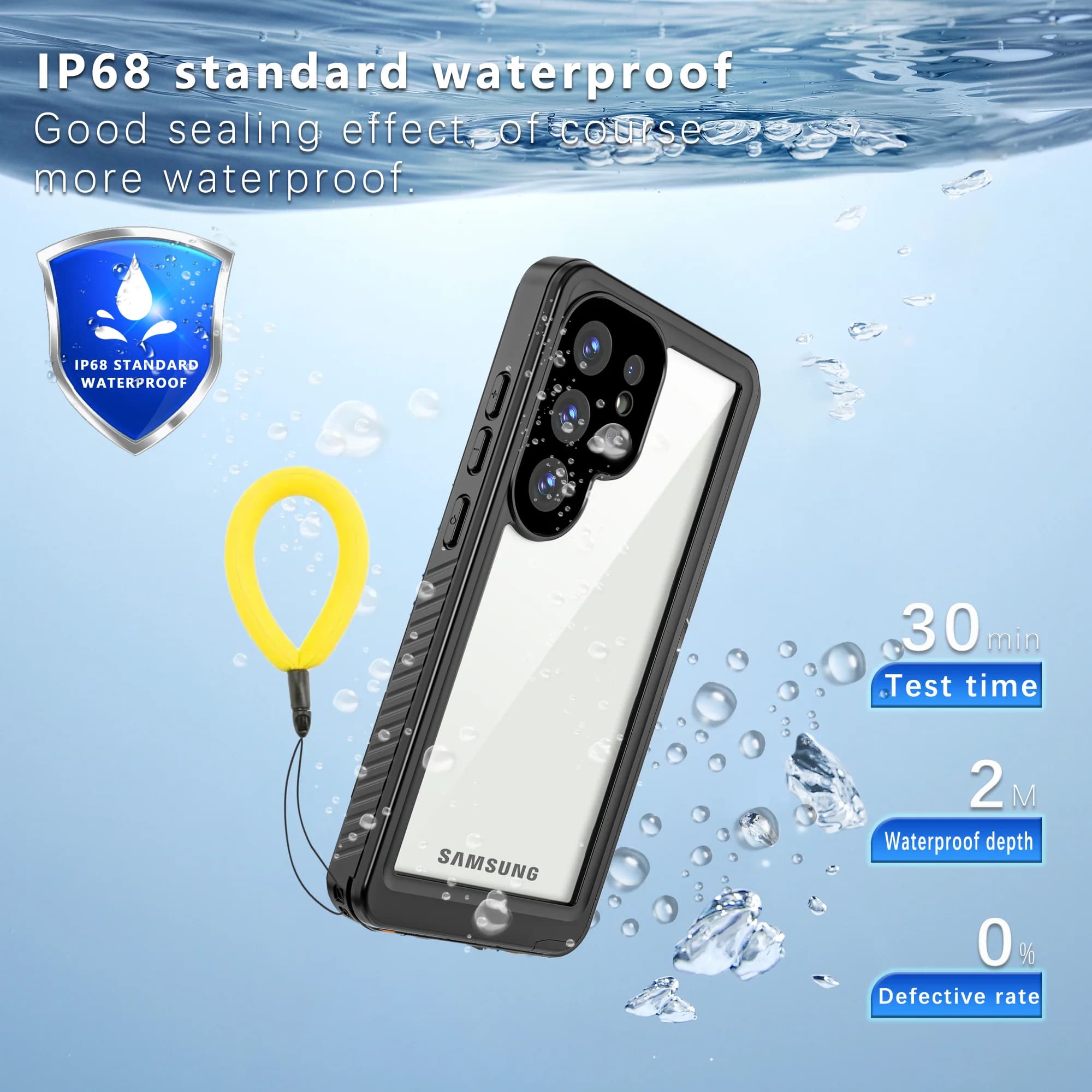 Shellbox Nuoto all'aperto Fotografia subacquea IP68 Custodia impermeabile per telefono con cordino per Samsung Galaxy S25Ultra S24U S23/22