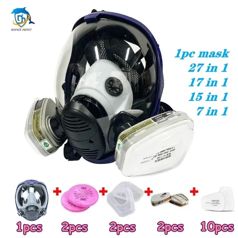 Maschera antigas chimica di qualità DH sferica 6800 Maschera antipolvere Vernice Insetticida Spruzzatore Maschera a pieno facciale Filtro per saldatura di laboratorio