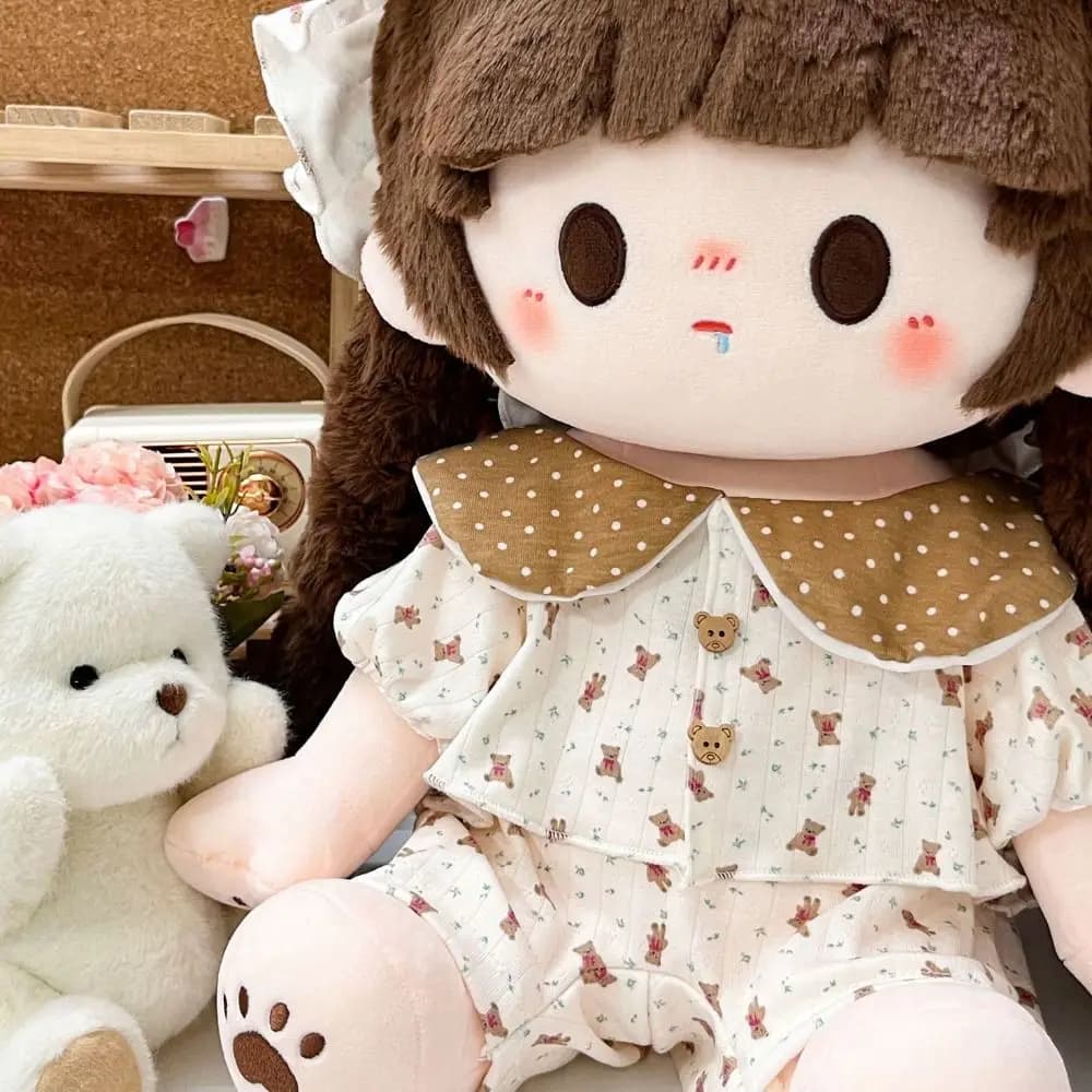 Pajama Set 40Cm Doll Clothes Replacement Outfit Pants Stuffed Doll Suit Patch Cartoon 40Cm Cotton Doll Clothes Doll Accessory