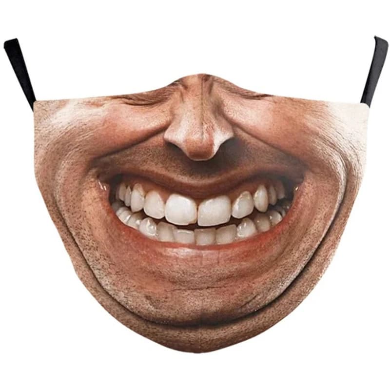Maschere per la bocca per adulti, maschere facciali divertenti stampate in misto cotone con espressioni facciali, mascara lavabile, maschere protettive per il viso