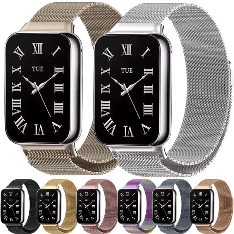 Cinturino ad anello milanese per Xiaomi Mi Band 9 Pro/Mi Band 8 Pro Bracciale magnetico in metallo Redmi Watch 4/5 Cintura da polso traspirante