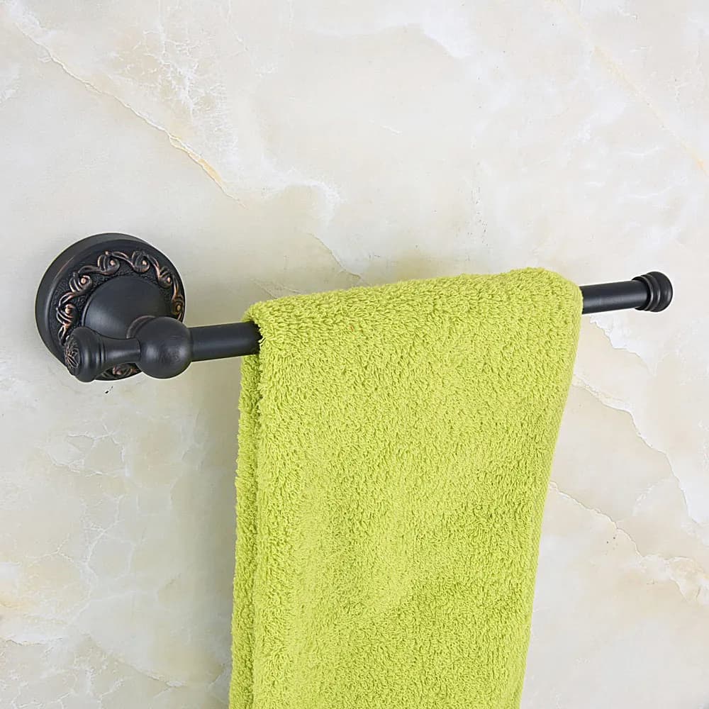 Portasciugamani da parete in ottone lucidato a olio nero, portasciugamani, portasciugamani da bagno, accessori da bagno Lba460