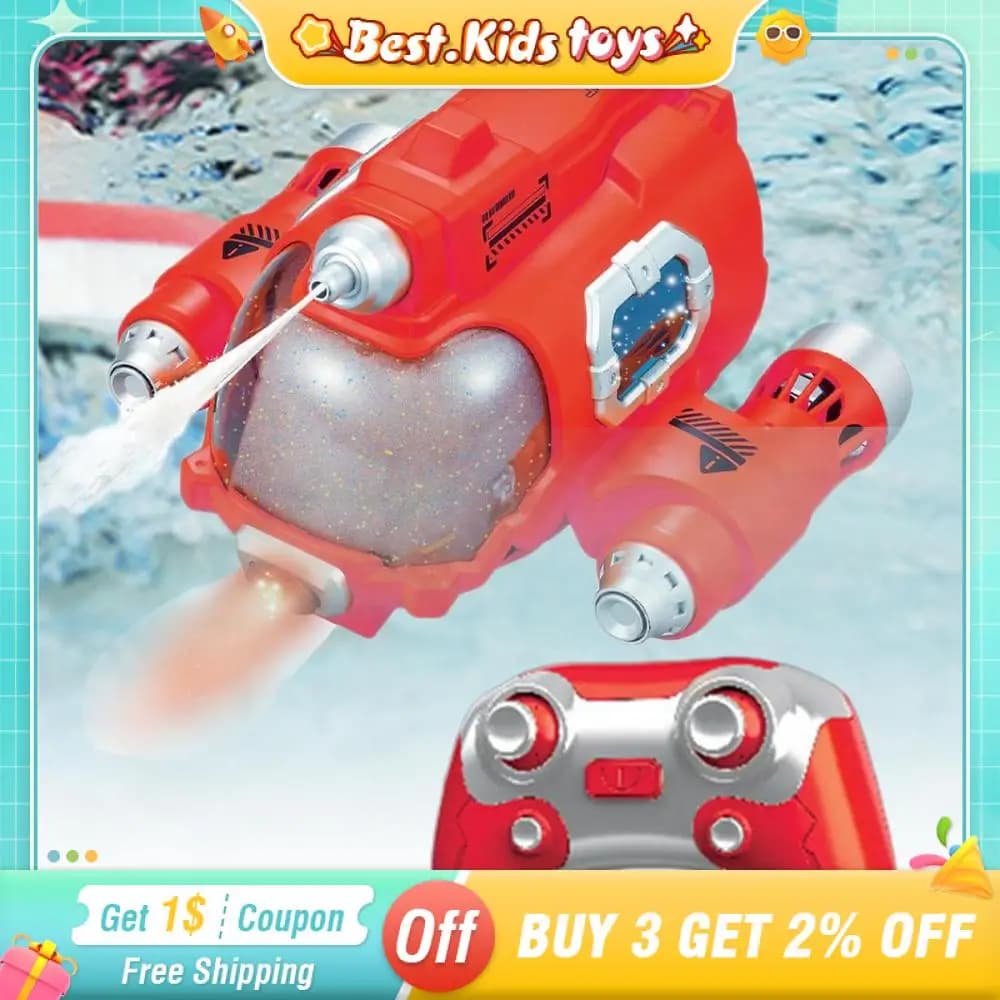 RC High Speed Boat Light Spray Shooting For Pool Mini Remote Control Racing Ship Aquatic Fun Smart Boat Kids Bath Toy Water Game