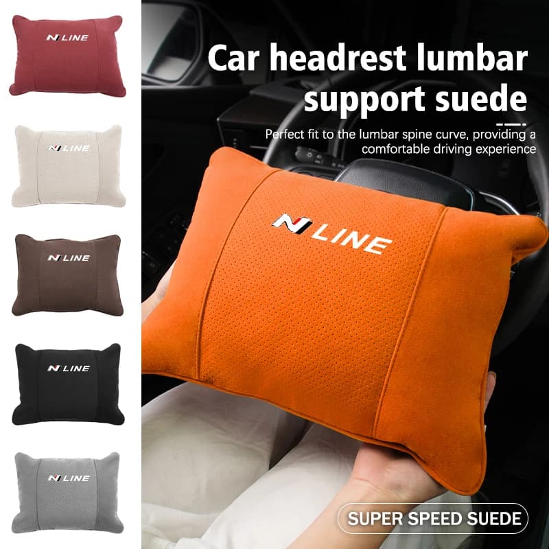 Car Neck Pillow Protective Lumbar Back Support Relieve Stress For Hyundai N Line i20 i30 Sonata Tucson Azera Elantra Veloster