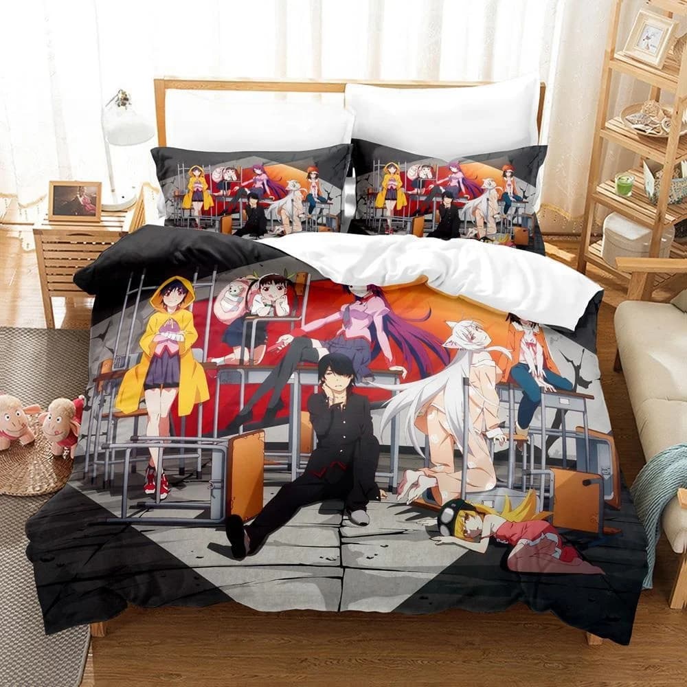 Moda 3D Stampa Anime Serie Monogatari Set di biancheria da letto Singolo Twin Completo Queen King Size Set copripiumino per camera da letto per bambini adulti