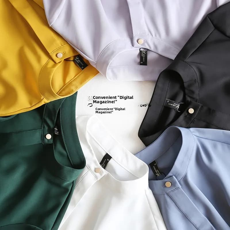 Camicia Elegante da Donna a Maniche Lunghe Serie D, Colletto Pendolare, Asciugatura Rapida, Camicia Premium da Donna del Marchio Deluest