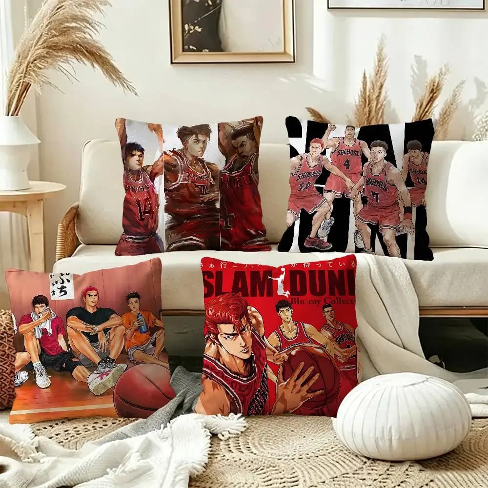 S-SLAMS D-DUNKS Anime Pillow Cover for Bedroom Room and Living Room Sofa Decorative Cushion Cover