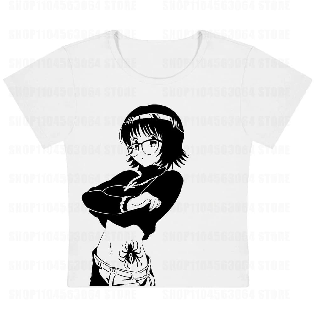 Y2k T-shirt anni 2000 Vestiti Y2k Top Crop Top Donna Harajuku Emo Donna T-shirt Goth Gothic 90s Abbigliamento Abbigliamento estetico vintage