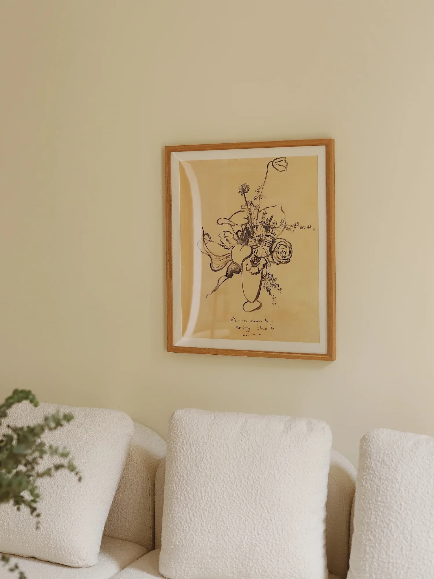Opera d'Arte Originale di Zhuose 'Fiori', Dipinto Decorativo per Parete del Soggiorno, Quadro da Appendere per Ristorante con Cornice